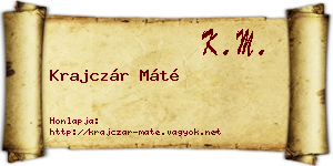 Krajczár Máté névjegykártya